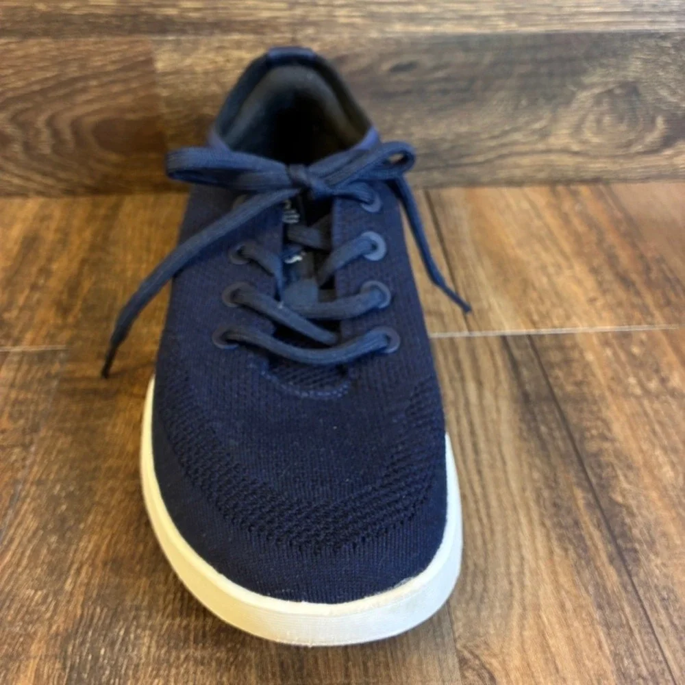 Allbirds Tree Runner Marine Blue White Knit Walking Shoes Womens Sz 9 Sneaker